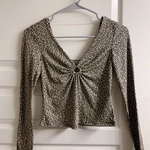 long sleeve cheetah print shirt